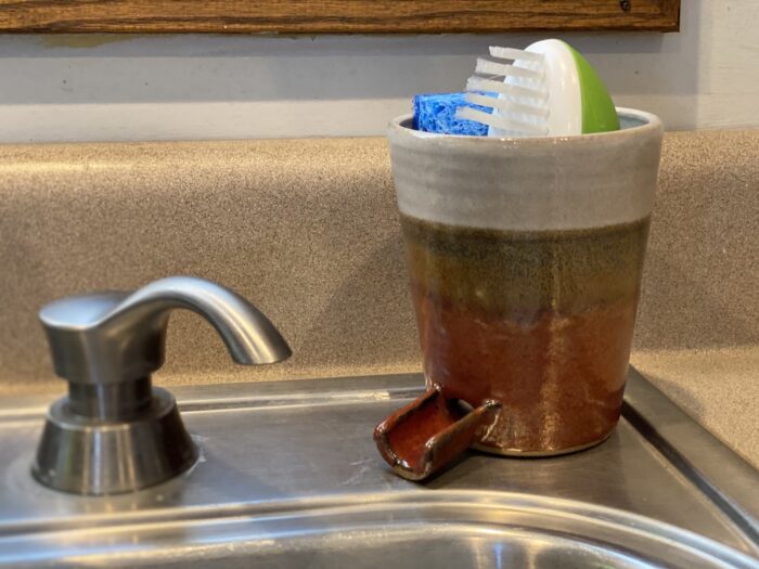 Bronze & White Kitchen Sponge Holder